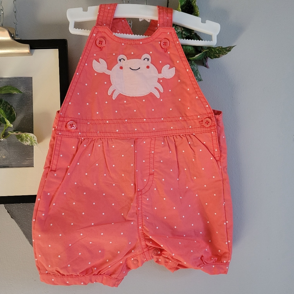 Carter's Just One You Baby Girl's Polka Dog‎ Crab Romper 12M